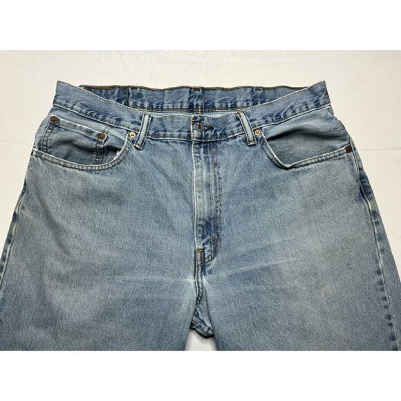 Levis 550 Men's Relaxed Fit Straight Leg Blue Jeans - Size 38x32 - Picture 5 of 6